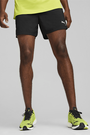 RUN FAVORITE VELOCITY Men's 5" Shorts, PUMA Black-Lime Pow, extralarge-GBR